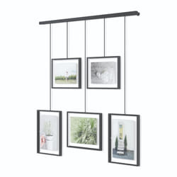 Umbra Exhibit Picture Frame Gallery Set, Adjustable Collage Display for 5 Photos, Prints, Artwork and More, Holds two 4 x 6" and three 5 x 7" Photos,