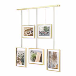 Umbra Exhibit Picture Frame Gallery Set, Adjustable Collage Display for 5 Photos, Prints, Artwork and More, Holds two 4x6" an ...