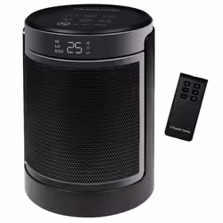 Russell Hobbs Space Heater in Black & Silver 1500W Portable Oscillating Ceramic Round Electric Heater, Low Energy Digital Dis ...