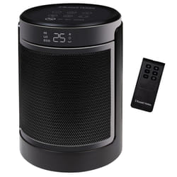 Russell Hobbs Space Heater in Black & Silver 1500W Portable Oscillating Ceramic Round Electric Heater, Low Energy Digital Display, 4 Modes, 24hr Auto
