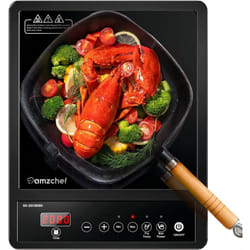 AMZCHEF Single Induction Hob, Portable Induction Hob, 10 Temperature Settings and Power levels from 300W to 2000W, Black Frosted Glass Panel,Sensitive