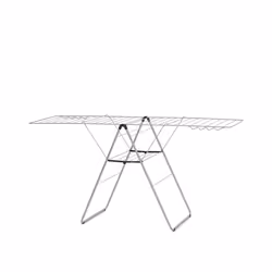 Brabantia HangOn Laundry Drying Rack (25m / Metallic Grey) Compact, Foldaway, Adjustable Indoor Stainless Steel Clothes Horse