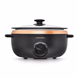 Morphy Richards 6.5L Sear and Stew Slow Cooker, Dishwasher Proof Non Stick Aluminum Pot, Cool Touch Handles, Matte Black and ...