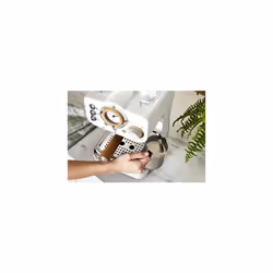 Swan SK22110WHTN Nordic Espresso Coffee Machine with Milk Frother, Steam Pressure Control, 1.2L Detachable Water Tank, 1100W, Nordic Cotton White