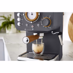 Swan SK22110GRYN Nordic Espresso Coffee Machine with Milk Frother, Steam Pressure Control, 1.2L Detachable Water Tank, 1100W, Nordic Slate Grey