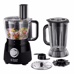 Russell Hobbs Desire Electric Food Processor, Bowl with 1.5L usable capacity, 1.5L Plastic jug, Stainless steel blades, rever ...
