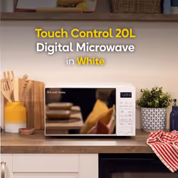 Russell Hobbs Touch Control Digital Solo Microwave 20L 800W with 10 Power Levels, 6 Auto Cook Menus, Defrost Control, Clock & Timer RHMT2005-M