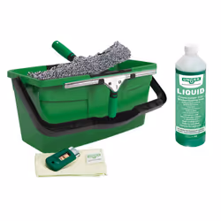 UNGER Window Cleaning Kit PRO Set - Power Washer Sleeve, ErgoTec Squeegee, Bucket 12L, Liquid Glass Cleaner 1L, Safety Glass ...