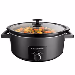 Russell Hobbs Slow Cooker [7L, 320W] (Cooks 8 Portions, Stainless Steel, Removable Ceramic Pot, 3 Temperature settings, Dishw ...