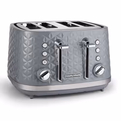 Morphy Richards Vector 4 Slice Toaster, High Gloss Geometric Design, Defrost and Reheat, Variable Width Slots, Removable Crum ...