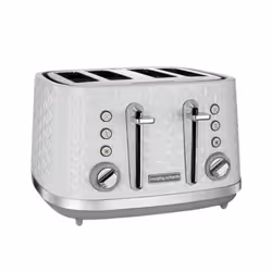 Morphy Richards Vector 4 Slice Toaster, High Gloss Geometric Design, Defrost and Reheat, Variable Width Slots, Removeable Cru ...