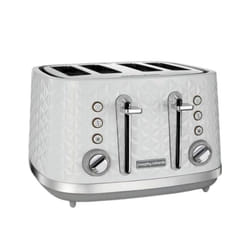 Morphy Richards Vector 4 Slice Toaster, High Gloss Geometric Design, Defrost and Reheat, Variable Width Slots, Removeable Crumb Tray,?White, 248134