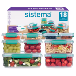 Sistema KLIP IT Food Storage Containers | Airtight & Stackable Meal Prep Containers with Lids | School Lunch Boxes & Snack Bo ...