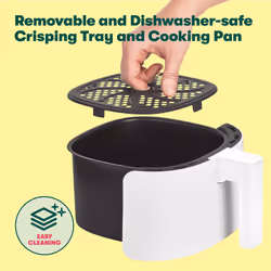 BELLA 3 L Manual Air Fryer Oven and 5-in-1 Multicooker with Removable Nonstick and Dishwasher Safe Crisping Tray and Basket, 1400 Watt Heating System,