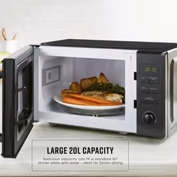 Swan SM4421BLK Digital Microwave with 95-Minute Timer, 5 Power Levels, 20L, 800W, Black