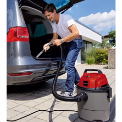 Einhell TC-VC 1815 wet & dry vaccum cleaner (1250 W, 180 mbar, robust 15-liter plastic tank, blow connection, 4 castors, accessories holder, incl.