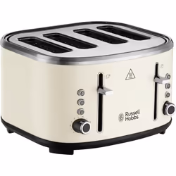 Russell Hobbs 4 Slice Toaster (Independent & Extra wide slots, 6 Browning levels, Frozen, cancel & reheat features with blue ...