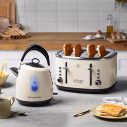 Russell Hobbs 4 Slice Toaster (Independent & Extra wide slots, 6 Browning levels, Frozen, cancel & reheat features with blue indicator light,