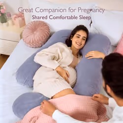 momcozy Pregnancy Pillows for Sleeping, U Shaped Full Body Maternity Pillow with Removable Cover - Support for Back, Legs, Belly, HIPS for Pregnant