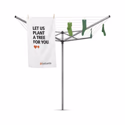 Brabantia Topspinner Large Rotary Washing Line with Metal Ground Spike, Metallic Grey, 60 M, 45 mm