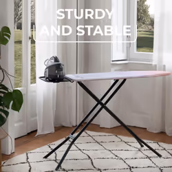 NEW Vileda Diamond Ironing Board, Ironing Board for Steam Ironing Stations, Ironing Surface 120 x 38 cm, Titanium-Coated Ironing Cover,