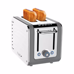 Dualit Architect 2 Slice Toaster Stainless Steel with Grey Trim Extra-Wide Slots, Peek and Pop Function, Patented Ideal Toast ...