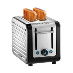 Dualit Architect 2 Slice Toaster | Brushed Stainless Steel with Black Trim | Extra-Wide Slots ? Peek and Pop Function ? Patented Perfect Toast