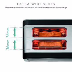 Dualit Architect 2 Slice Toaster | Brushed Stainless Steel with Black Trim | Extra-Wide Slots ? Peek and Pop Function ? Patented Perfect Toast