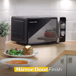 Russell Hobbs RHMM701B 17 Litre 700 W Black Solo Manual Microwave with 5 Power Levels, Ringer & Timer, Defrost Setting, Easy Clean
