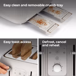 Kenwood Dawn Toaster, 4 Slot Toaster, Reheat, 5 Browning Settings, Defrost and Cancel Functions, Pull Crumb Tray, TFP09.?000CR, 1800W, Oatmeal Cream