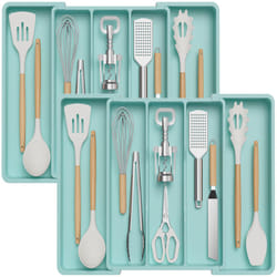 Lifewit Utensil Drawer Organiser, Expandable Large Cutlery Tray for Kitchen, Adjustable Silverware Flatware Holder, Plastic Kitchen Spatula Tools and