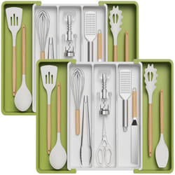 Lifewit Utensil Drawer Organiser, Expandable Large Cutlery Tray for Kitchen, Adjustable Silverware Flatware Holder, Plastic Kitchen Spatula Tools and