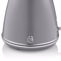 Swan SK19020GRN Retro Jug Kettle, Fast Boil, Easy Pour, 360 Degree Base, 1.5L, 3KW, Grey, L 18.2cm x W 18cm x H 23.2cm