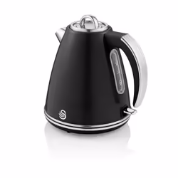 Swan SK19020BN Retro Jug Kettle, Fast Boil, Easy Pour, 360 Degree Base, 1.5L, 3KW, Black