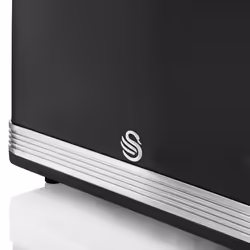 Swan ST19020BN Retro 4-Slice Toaster with Defost/Reheat/Cancle Functions, Cord Storage, 1600W, Retro Black