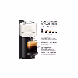 Nespresso Vertuo Next 11706 Coffee Machine by Magimix, Contrast White