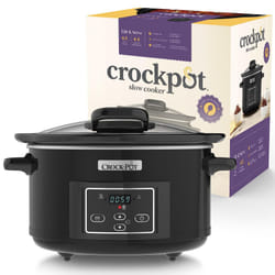 Crock-Pot Lift and Serve Digital Slow Cooker with Hinged Lid and Programmable Countdown Timer | 4.7 Litre (up to 5 People) [CSC052], Black
