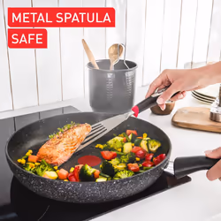 Tefal Titanium Stone Frying Pan 28 cm, High-Performance Non-Stick Coating, Metal Spatula Safe, All Hobs Including Induction, E1050644