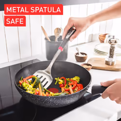 Tefal Titanium Stone Wok 28 cm, High-Performance Non-Stick Coating, Metal Spatula Safe, All Hobs Including Induction, E1051945