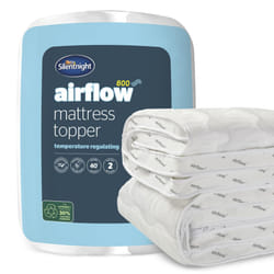 Silentnight Airflow 800 Mattress Topper - Extra Thick Deep Fitted Mattress Enhancer with 8cm Thick Cushioning, Mesh Sides to Increase Airflow and