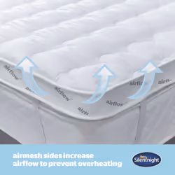 Silentnight Airflow 800 Mattress Topper - Extra Thick Deep Fitted Mattress Enhancer with 8cm Thick Cushioning, Mesh Sides to Increase Airflow and