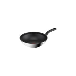Tefal Comfort Max 28cm Stainless Steel Wok Pan ? Durable Non-Stick Pan with Thermo-Spot Heat Indicator, Induction Compatible Base, Comfortable Grip