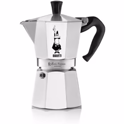 Bialetti Moka Express Caffettiera in Alluminio, 6 Cups, Acciaio Inossidabile, Argento,270 milliliters, Silver
