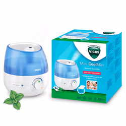 Vicks Mini Cool Mist ultrasonic humidifier - Adjustable mist control - 1.8 L Tank - Home use in bedrooms, offices, nurseries  ...
