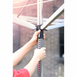 Brabantia - Lift-O-Matic - 60 Metres of Clothes Line - Adjustable in Height - UV-Resistant & Non-Slip Lining - Umbrella System - with Ground Spike 45