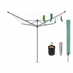 Brabantia - Lift-O-Matic - 50M of Clothes Line - Adjustable in Height - UV-Resistant & Non-Slip Lining - Umbrella System - wi ...