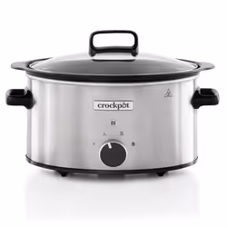 Crockpot Sizzle & Stew Slow Cooker | 3.5 L (3-4 People) | Removable Hob-Safe Bowl Sears Meat & Vegetables | Stainless Steel [ ...
