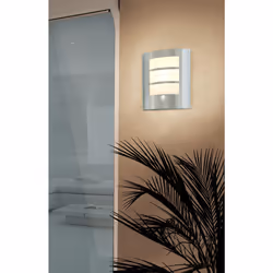 Eglo City Outdoor Motion Sensor Wall Light, White and Silver Stainless Steel External Porch Lighting, Exterior Lamp, E27 Socket, IP44