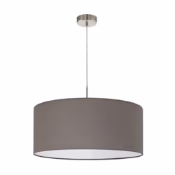 Eglo Pendant Lamp Pasteri, 1 Bulb Fabric Pendant Light, Steel and Fabric Hanging Ceiling Lights, Colour: Nickel Matt, Anthrac ...