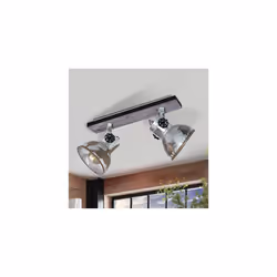 Eglo Romagnese LED Pendant Spotlight, 5-Bulbs Ceiling Light Made of Steel and Glass Coloured in Nickel Matt, Amber and White, Dinning Table and Living